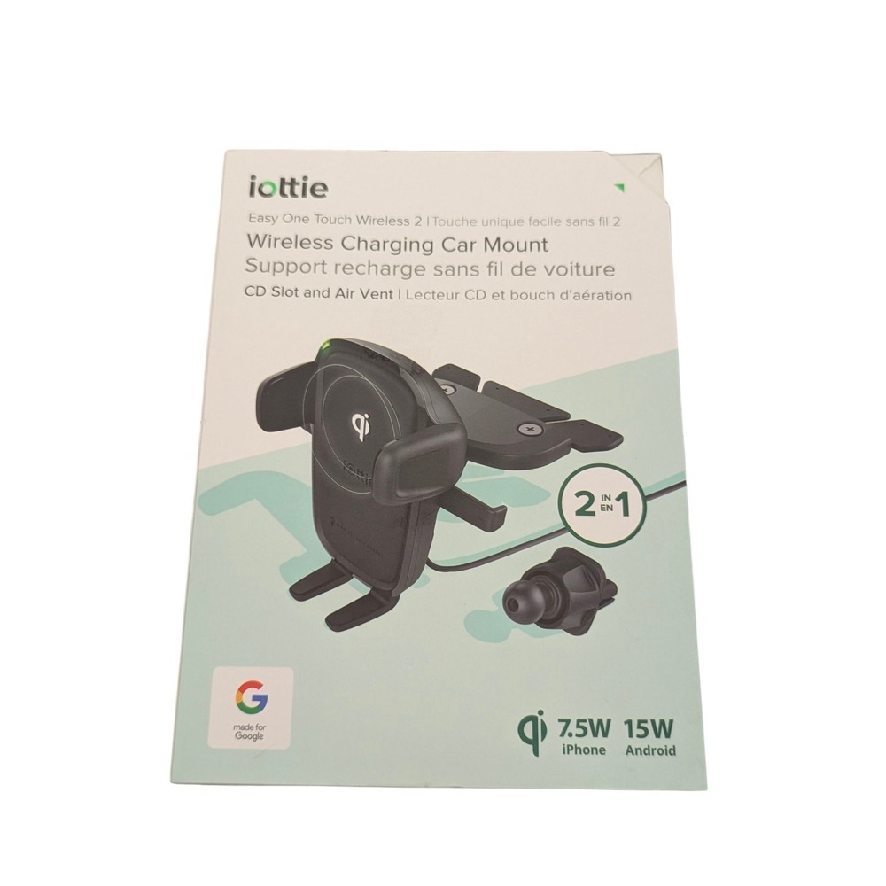 R7O iOttie HLCRIO143 Fast Wireless Charging Car Mount CD And Vent Mount- Black